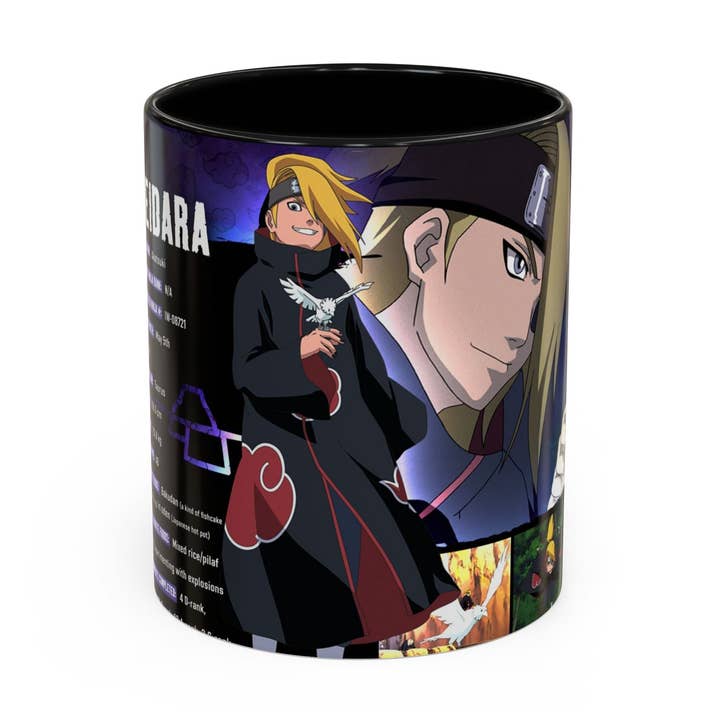 Deidara Naruto Shippuden Akzent-Kaffeetasse | Anime-Kunst-Collage (11/15oz) für den Großhandel von Le Paperie Co