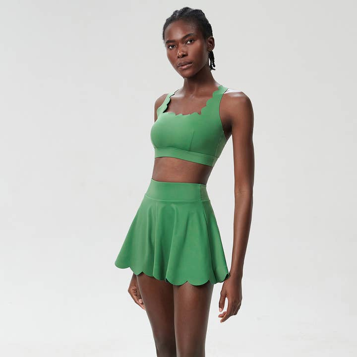 Sodalemon - Wholesale Activewear Set - Women's - Women Seamless Quick-Dry Set Strappy Bra & A-Line Skirt7