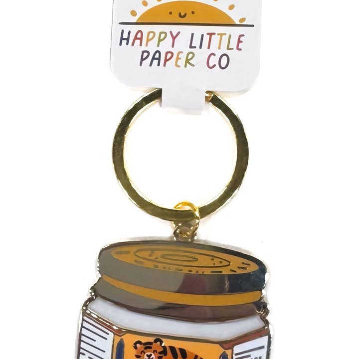 Tiger Balm Enamel Keychain for wholesale by Happy Little Paper Co