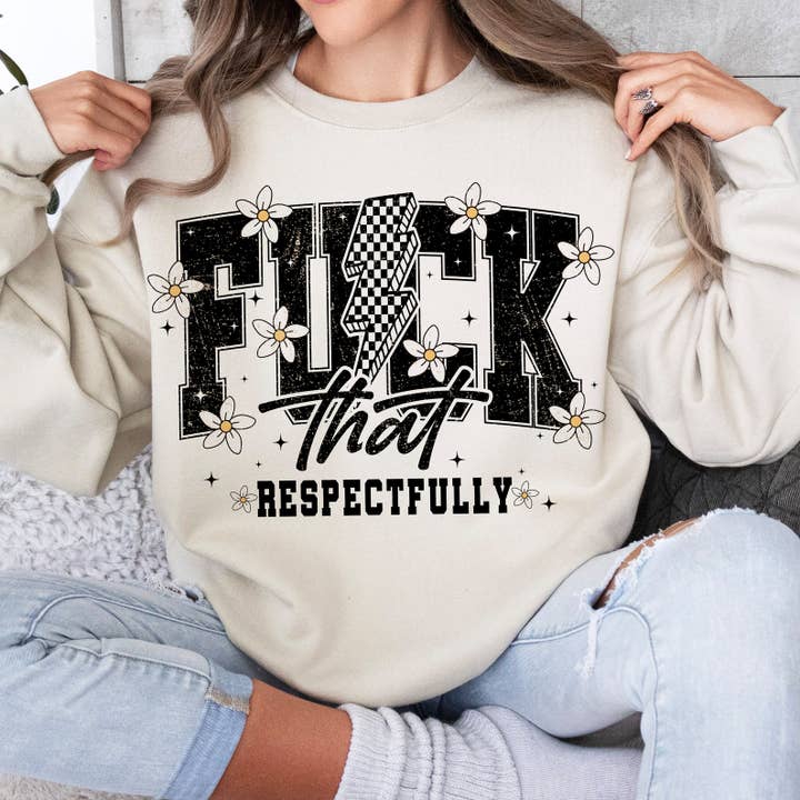 Sudadera F*ck That, sarcástica cuello redondo, sudadera con flores para venta al por mayor de Dm Crafting