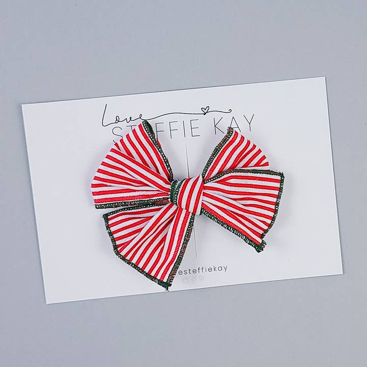 Fiocco a Girandola con Bordo Smerlato | Strisce Rosse per la vendita all'ingrosso da parte di Love, Steffie Kay