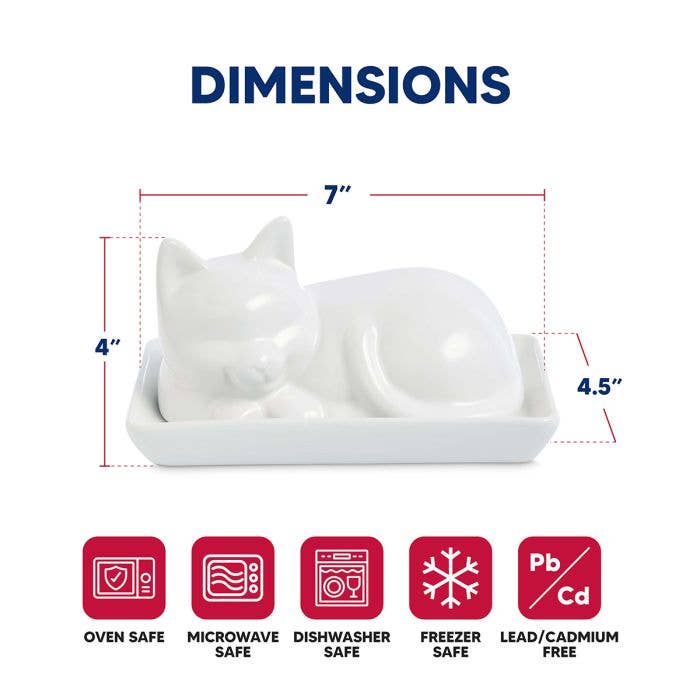 HIC - Harold Import Co. - Wholesale Kitchen Tool/Gadget - HIC Kitchen Cat Butter Dish With Lid4