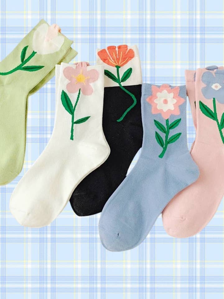 JCS010 3D unieke bloemensokken voor wholesale door JC Sunny Fashion