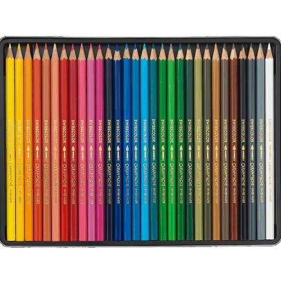 Caran d'Ache - Vente Crayons de couleur - Ensemble de 30 crayons hydrosolubles SWISSCOLOR dans une boîte en métal2