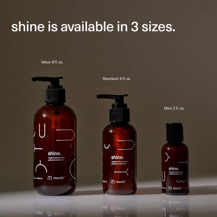 maude - Wholesale Personal Lubricant - Shine, 4 oz - water-based personal lubricant, organic aloe5