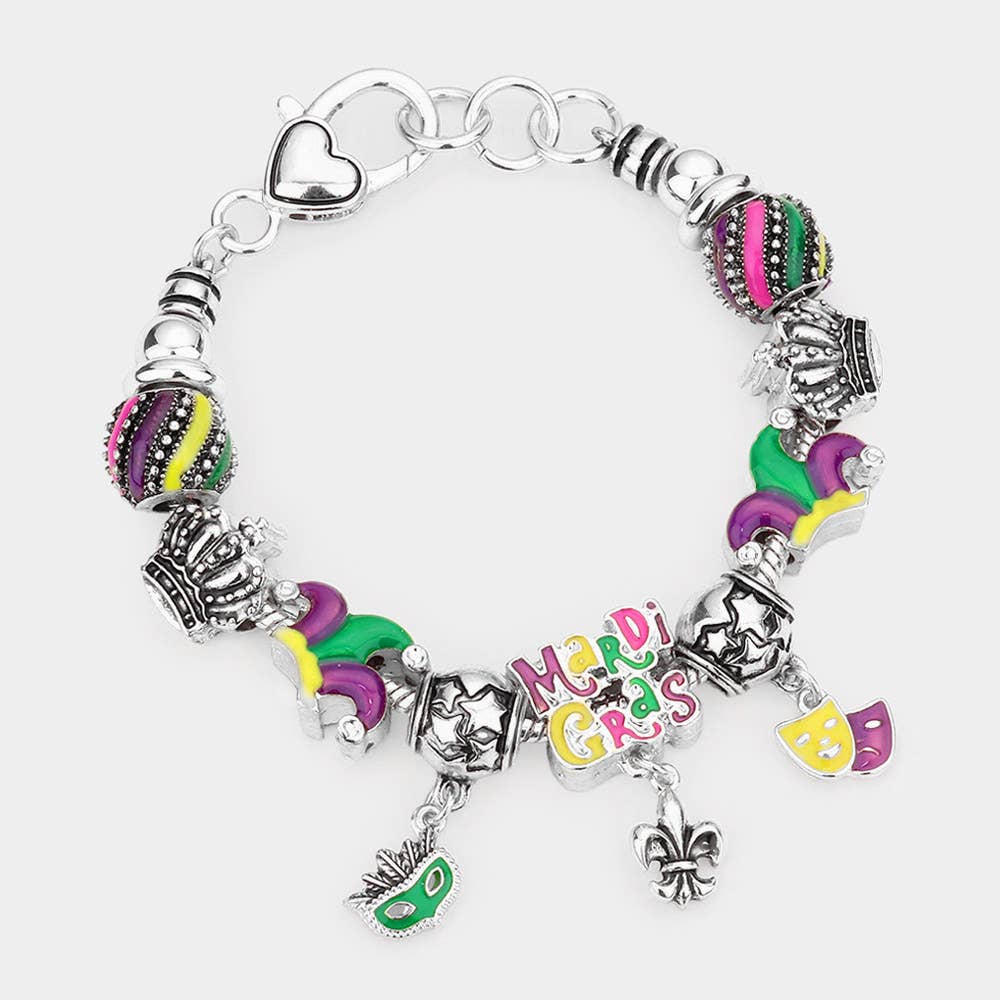 Sensibling Corp. - Wholesale Charm/Dangle Bracelet - Mardi Gras Multi Bead Bracelet1