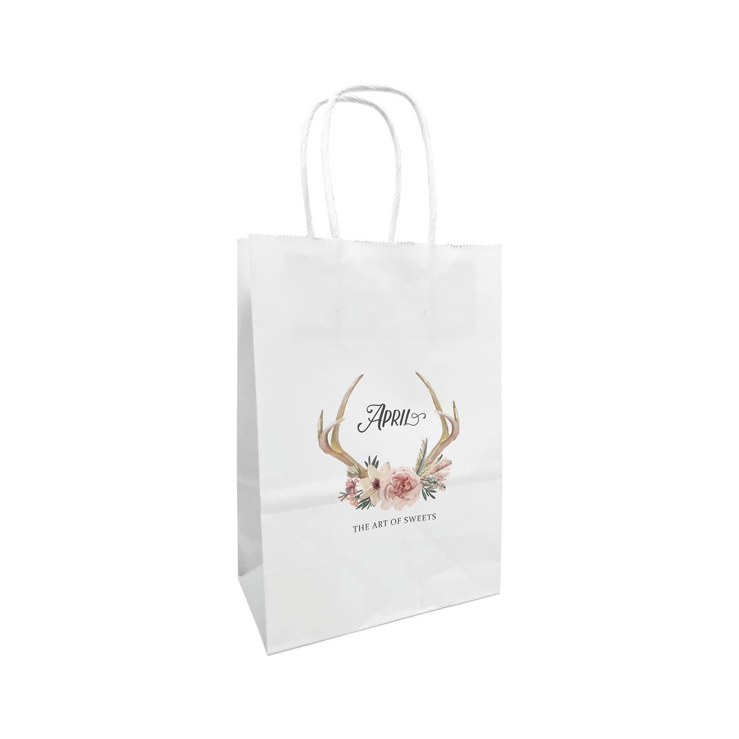 Kis Paper - Wholesale Gift Bag - Custom Print Gem 5.3x3.5x8.5 inches White Paper Bags1