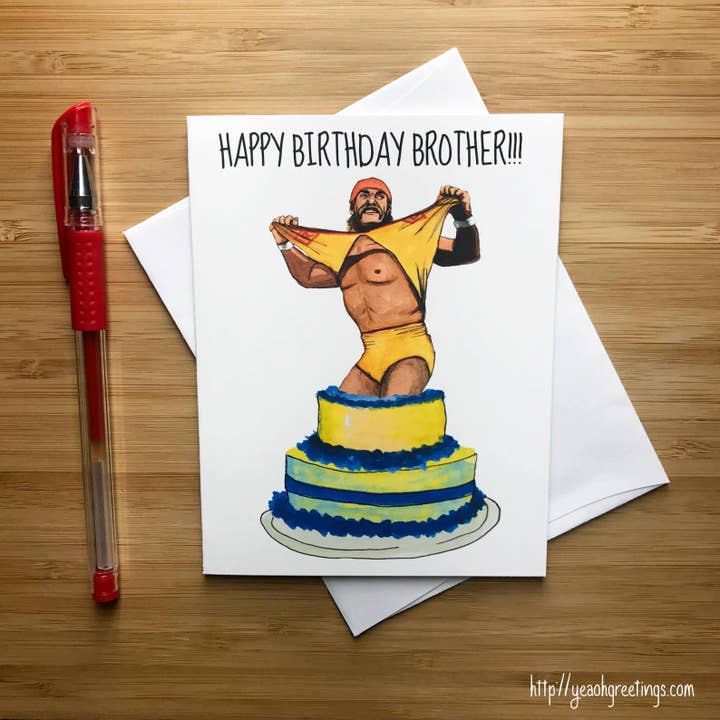 80s Pro Wrestling Birthday Card, Boyfriend Birthday Card for wholesale by Yeaoh! Greetings