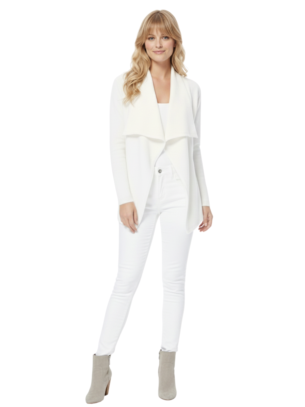 Mak - Wholesale Cardigan - Women's - Long Sleeve Open Front Draped Sweater Cardigan MK821837