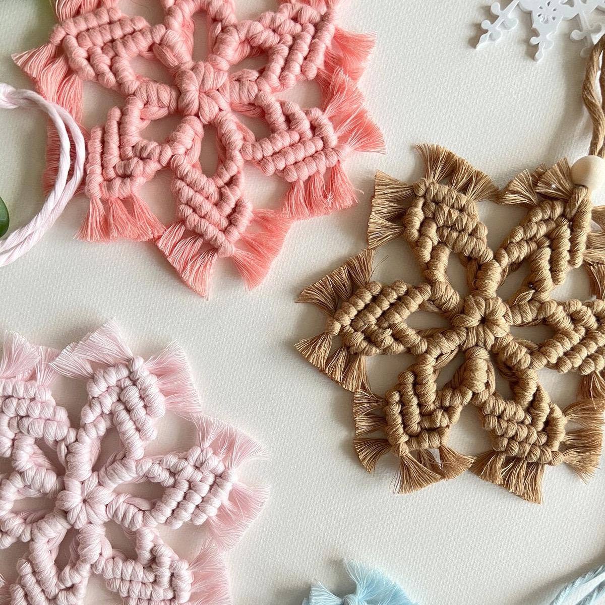 Weavey Studio - Wholesale Christmas decoration - Weavey Studio, Macrame Christmas Tree SnowFlakes Ornament 2