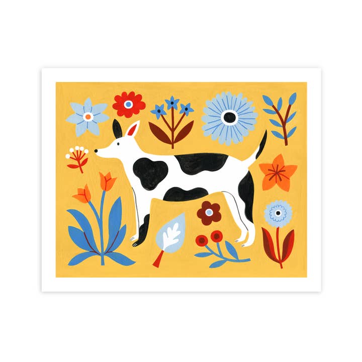 Yellow Floral Dog Print for wholesale by Molly Egan