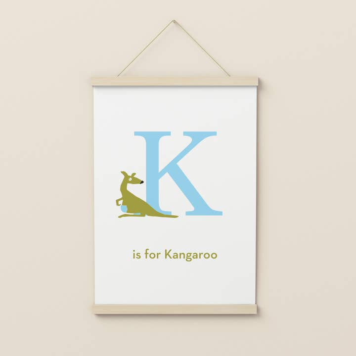 Letter K Illustrated Alphabet Print for wholesale by Know It All Prints