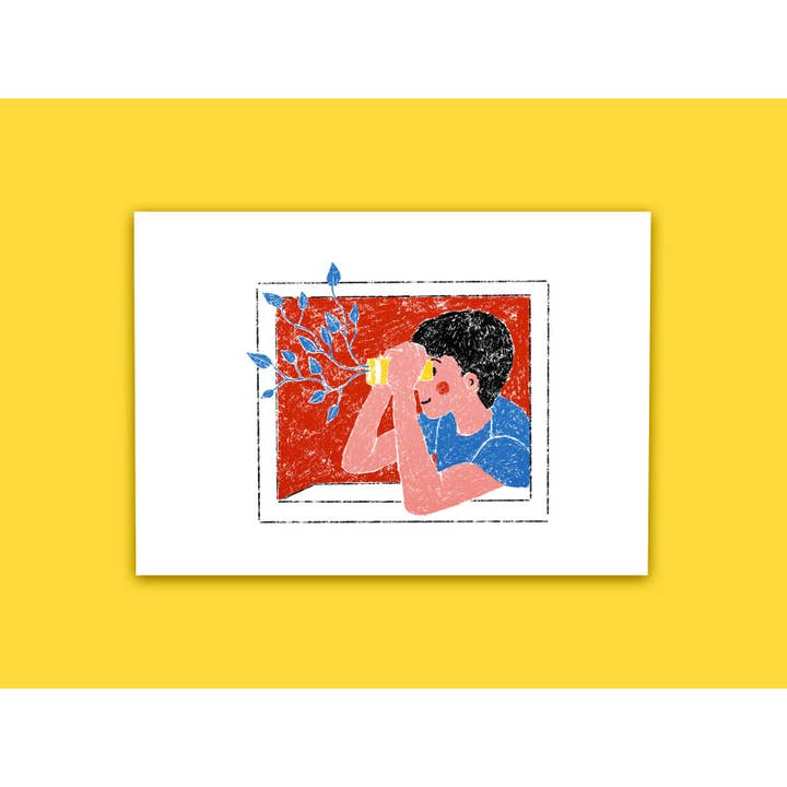 Menino À Janela | Digital Art Print A4 for wholesale by Barbara R.