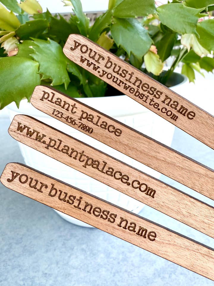 Customized Plant Sticks Your Business Name (300 Pieces) for wholesale by Dogwood and Dust