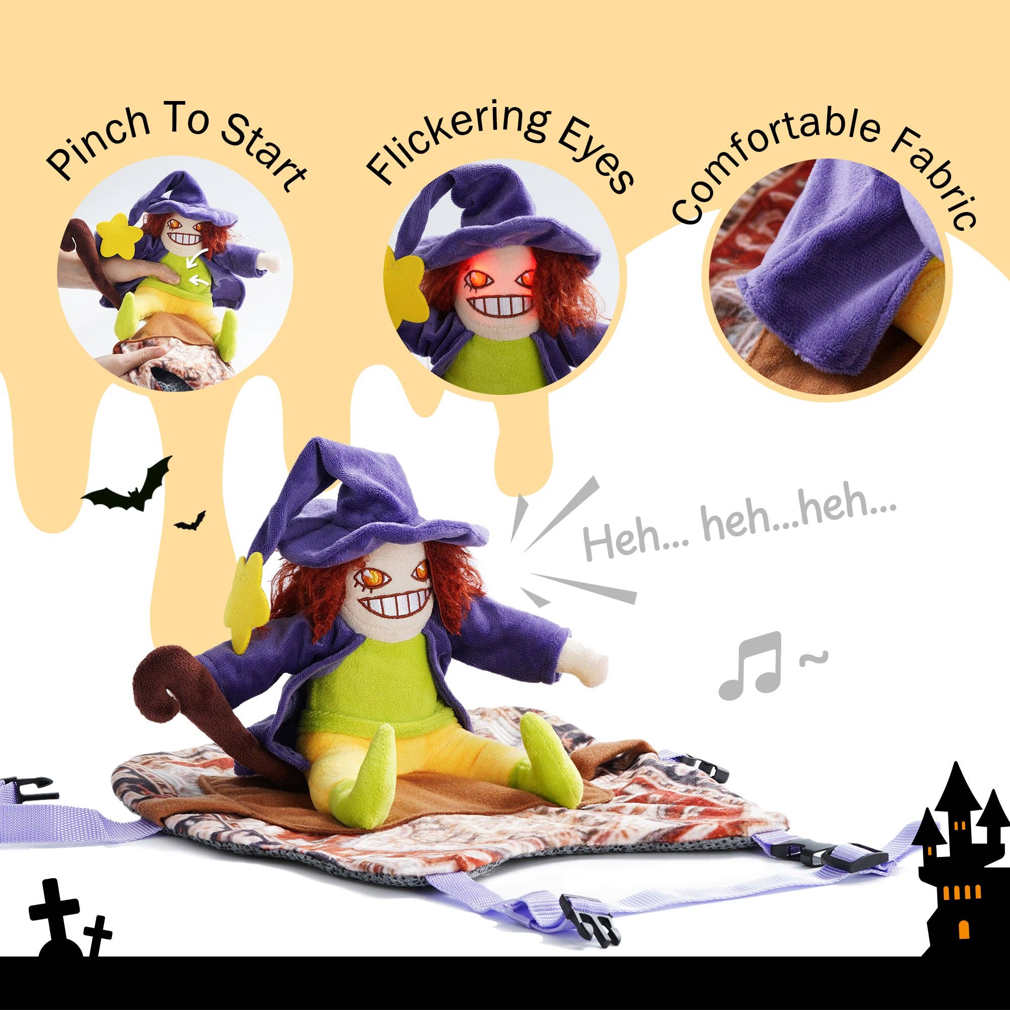 Nocciola - Wholesale Pet Costume - Dog - Witch Riding Dog Halloween Costume5