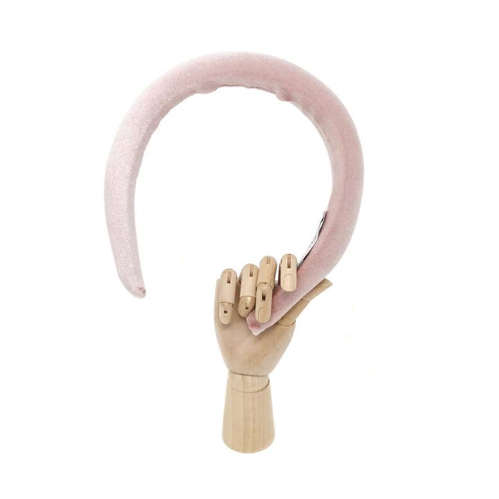 Tétè Accessories – Engroshandel Pandebånd - Dame – Buet pandebånd i pulverrosa fløjl1