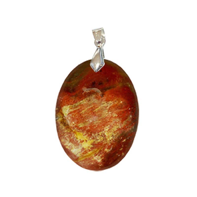 Artisans de Madagascar - Wholesale Pendant/Charm Necklace - 3 to 3.5 cm Oval Fossilized Wood Pendants0