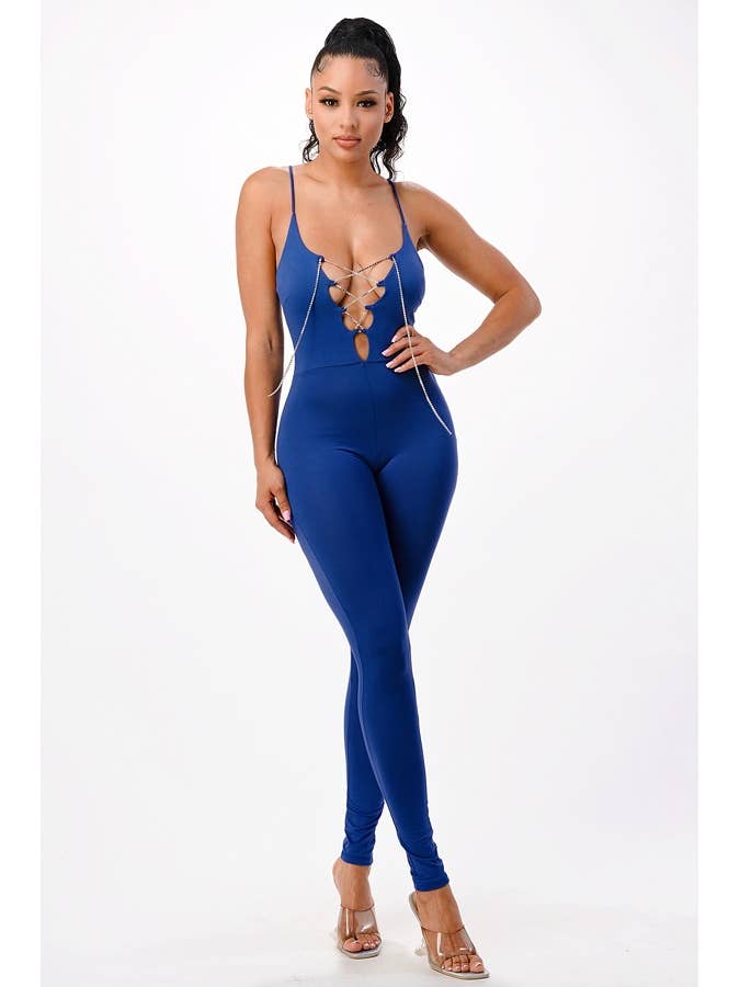 Tuta con lacci e strappi a V per la vendita all'ingrosso da parte di Lime All the Time