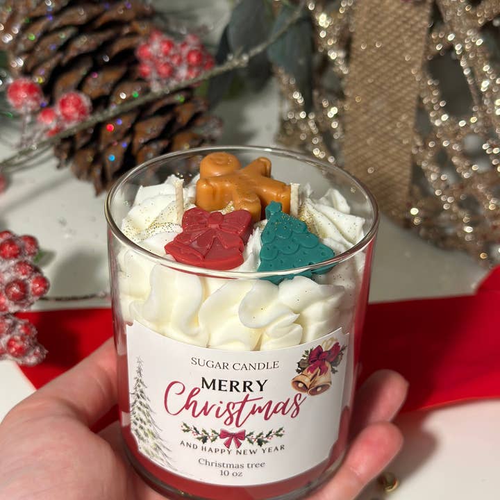 Sugar Candle - Wholesale Jar/Filled Candle - Fraser Fir Christmas Candle – festive soy candle & holiday gift for any occasion10