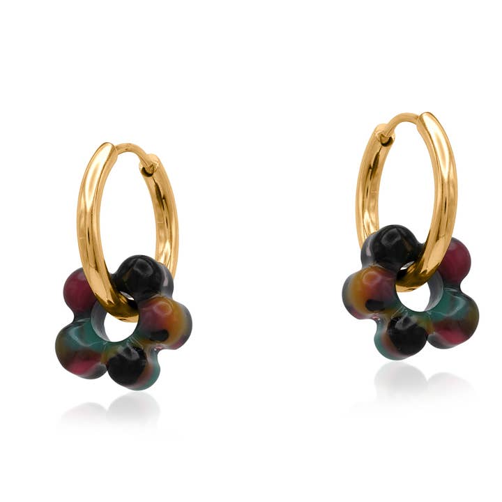 Sardinia Petite Resin Huggies Earrings for wholesale by Big Metal London