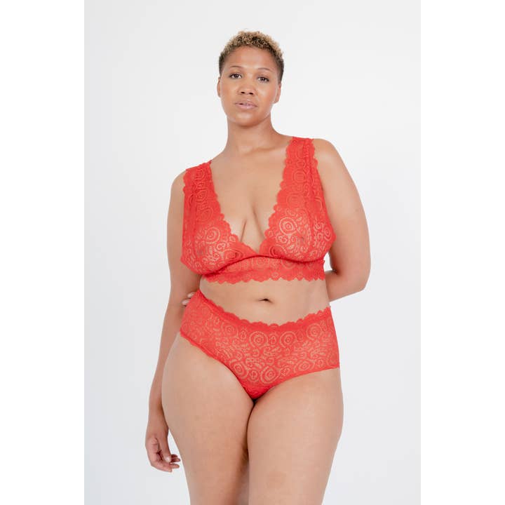 Braguitas sexy de lenceria de encaje talla grande en rojo al por mayor para tu tienda Faire ES