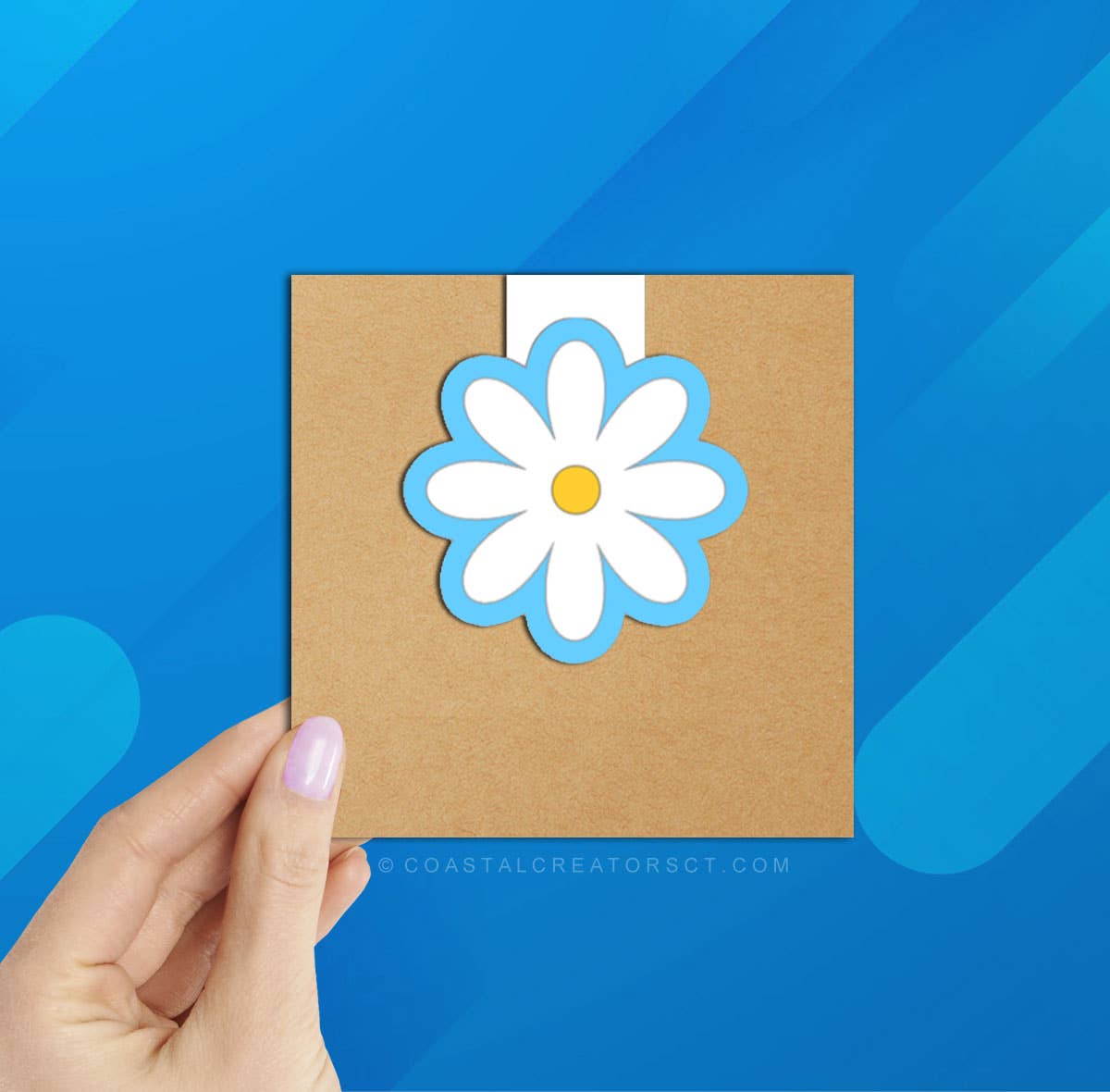 Coastal Creators of Connecticut - Wholesale Bookmark - Pink/Blue Daisies Reversible Magnetic Bookmark (Packaged)1