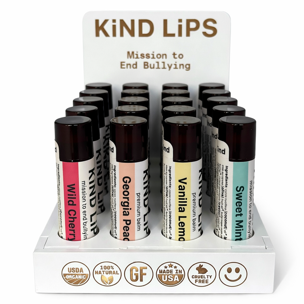 Kind Lips - Wholesale Retailer Display - Beauty & Wellness - Organic Lip Balm, 40 Ct Wood Display, Best Sellers Variety3