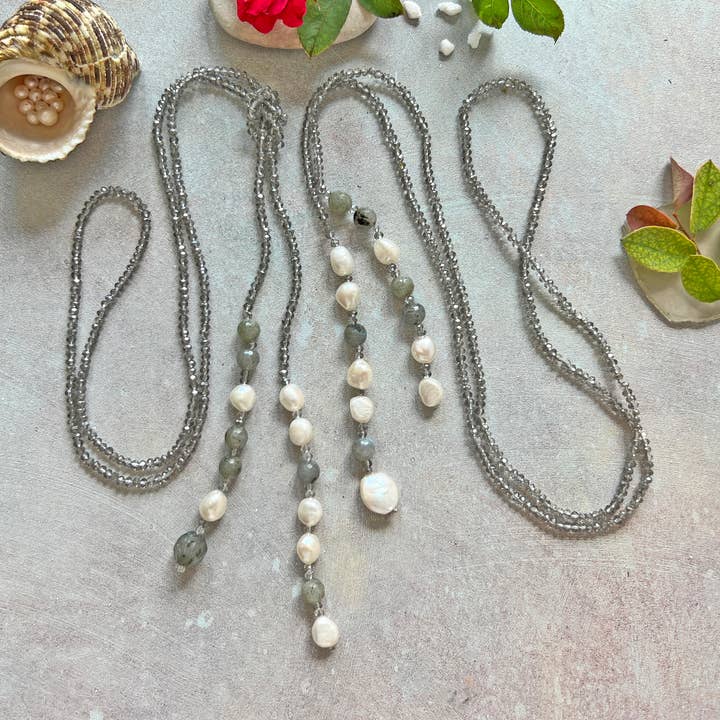 Colar Bordado em Cristal e Labradorite por atacado de IST Jewelry