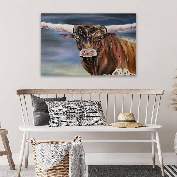 Longhorn Painting Canvas Art for wholesale by B2U Decor