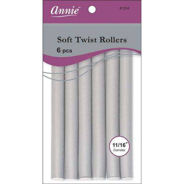 Annie Soft Twist Rollers 11/16" Gray (6pcs) for wholesale by Annie International, Inc.