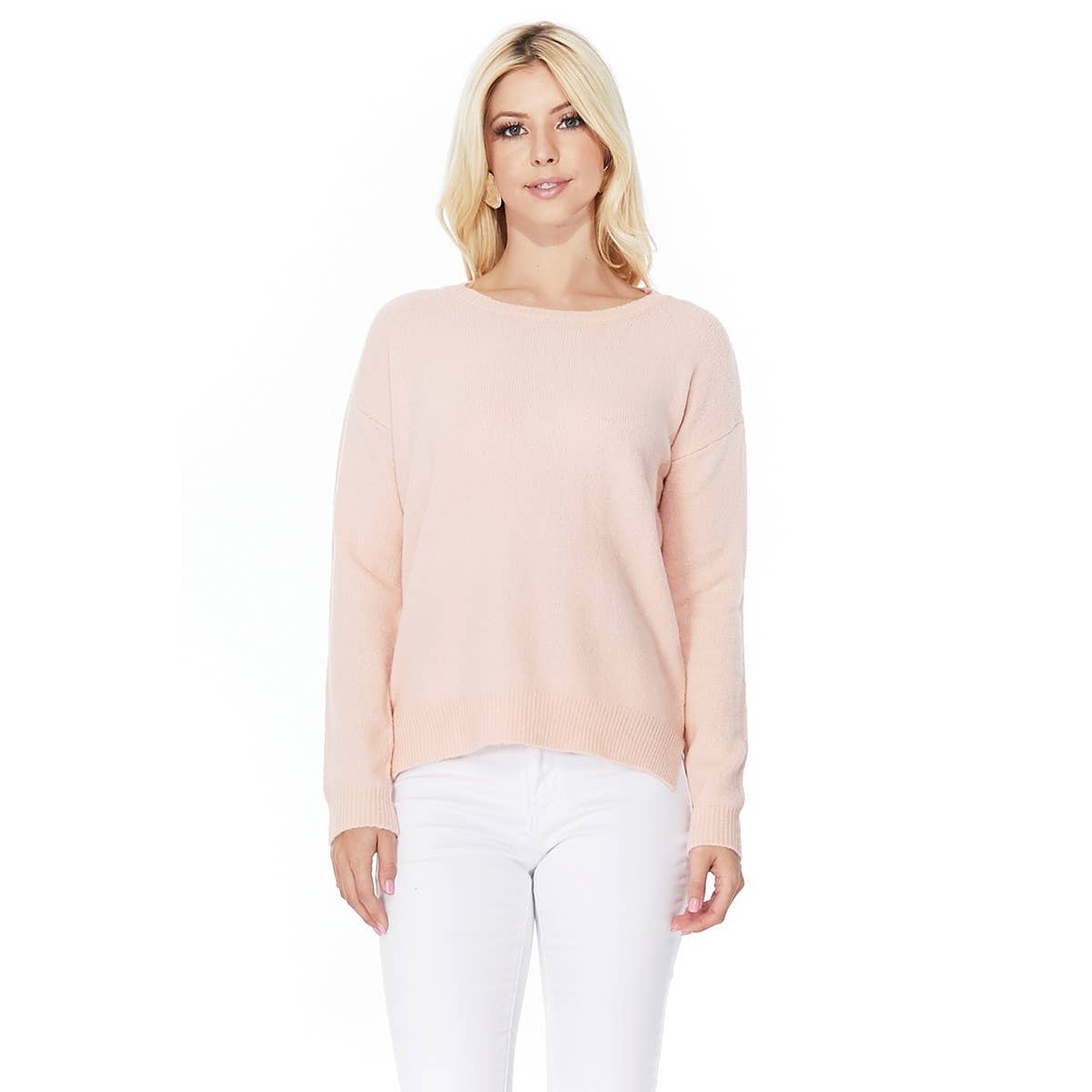 Mak – wholesale Pullovertröja - Dam – Crewneck stickad tröja med sidoslits MK801533