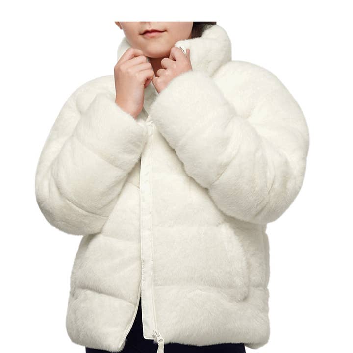 Girls' Fleece Coat Faux Fur Puffer Jacket for wholesale by Rokka & Rolla