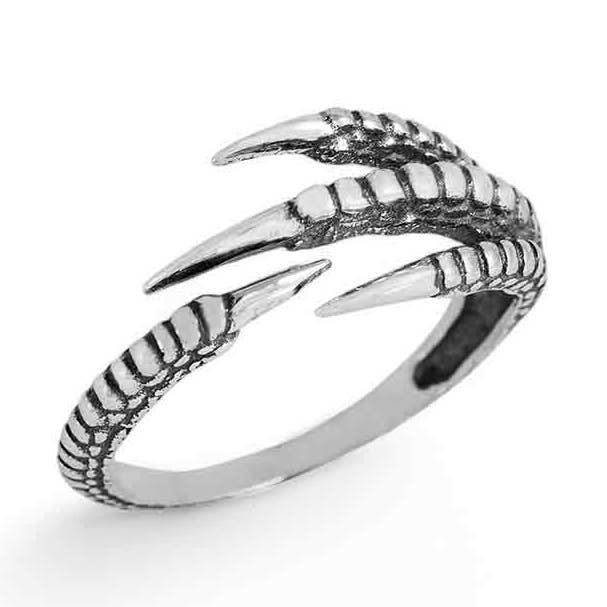 Verstelbare vogelklauwring van sterling zilver of brons voor wholesale door Nina Designs