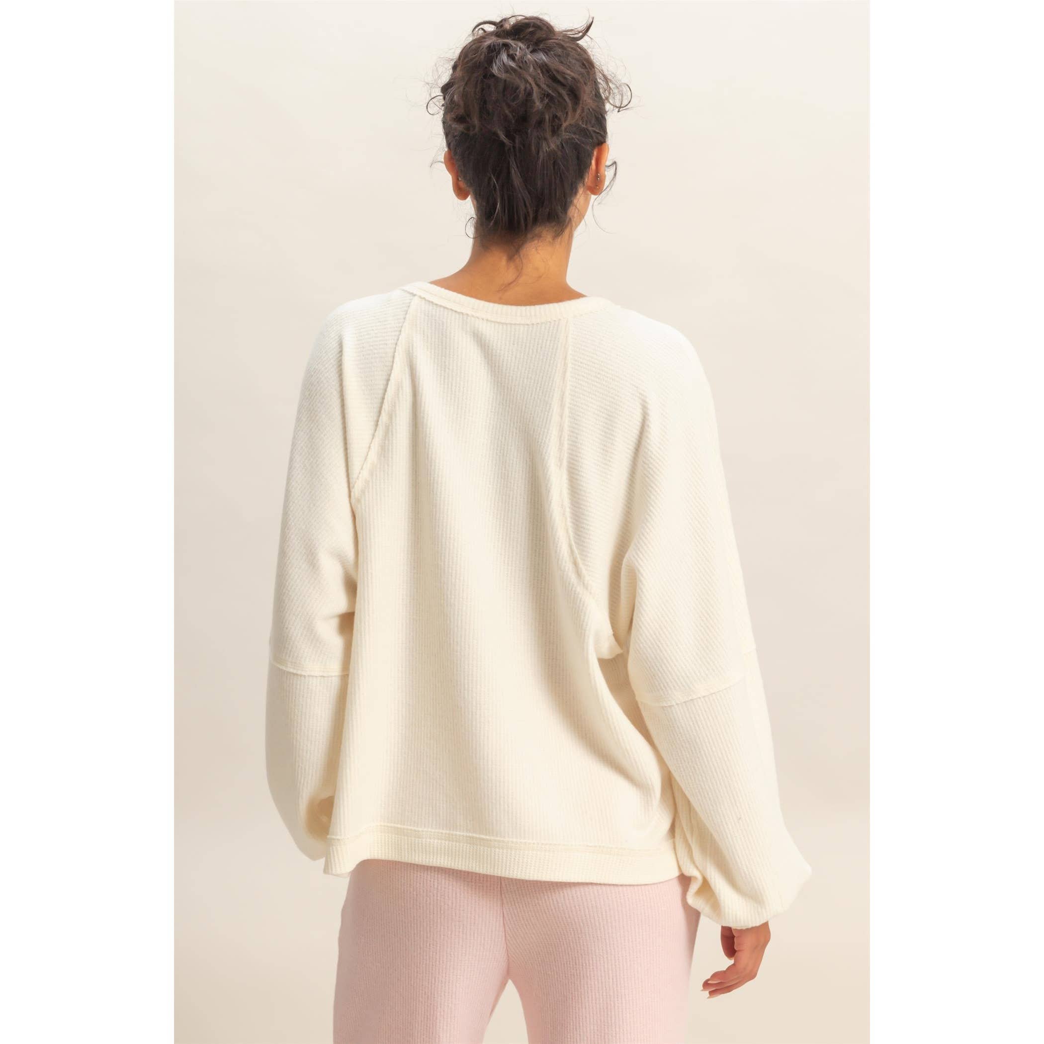 HYFVE - Vente Haut en maille – femme - Haut décontracté à manches longues en maille gaufrée brossée38