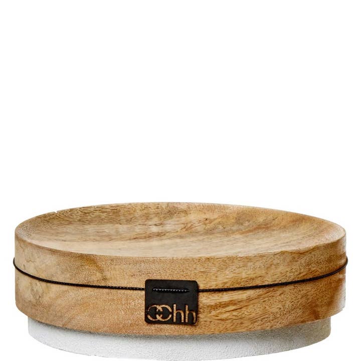 Shallow Dish Wood White Base for wholesale by BIDKhome