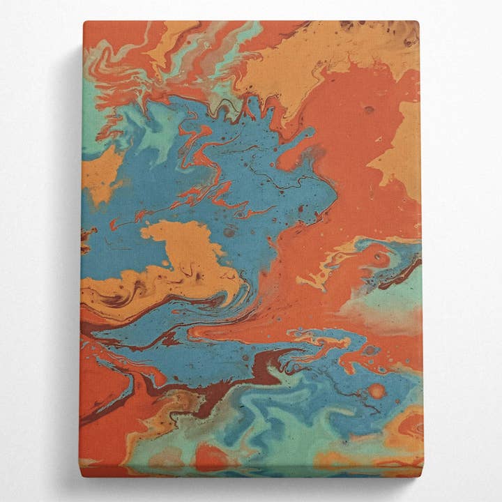Teal And Rust Swirls for wholesale by Simply Canvas Art