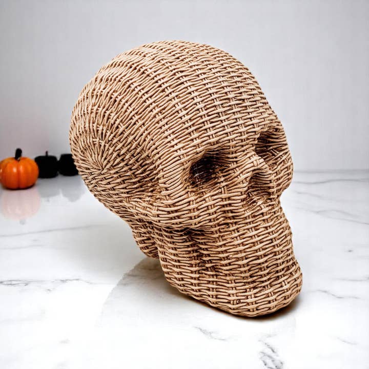 Gia Roma - Wholesale Decorative Figurine - Resin Skull Statue Rattan Halloween Gothic Home Decor Unique26