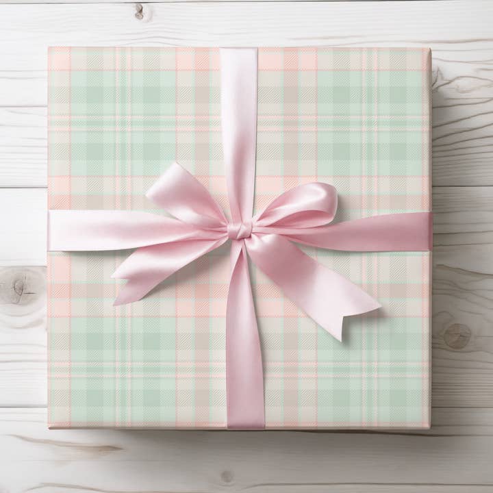 Lokipawz - Wholesale Flat Wrap - Pastel Plaid Parade – Holiday Wrapping Paper0