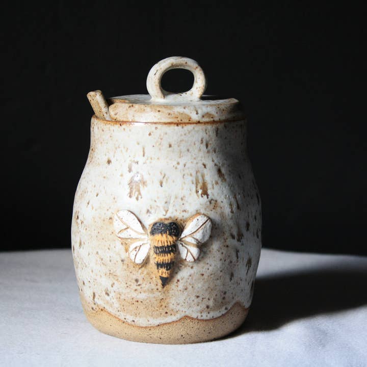 Honey Pot and Spoon Set for wholesale by The Midnight Mustard Seed