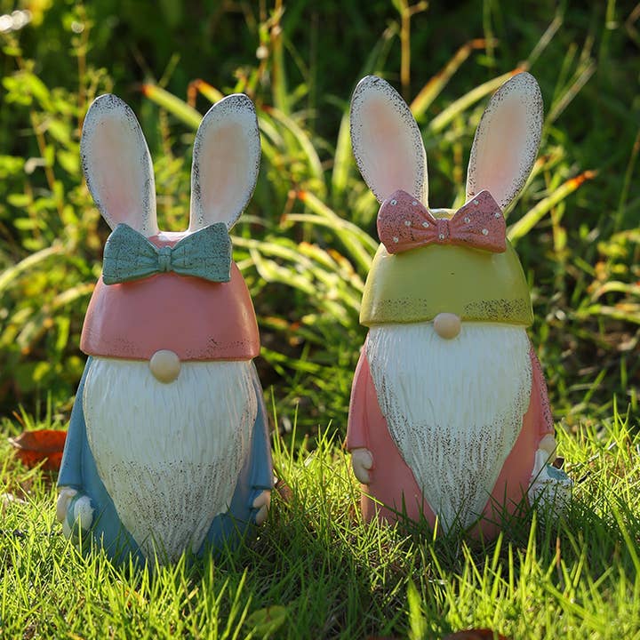 Adorable Bunny Gnome Resin Figurine for Garden Decor for wholesale by Liffy