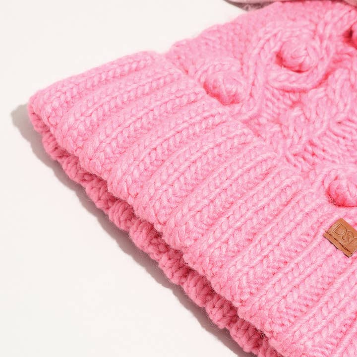 Fashion City - Wholesale Beanie - Women's - Winter Knitted Beanie Pom Pom Ribbon Bow Scrunchie9