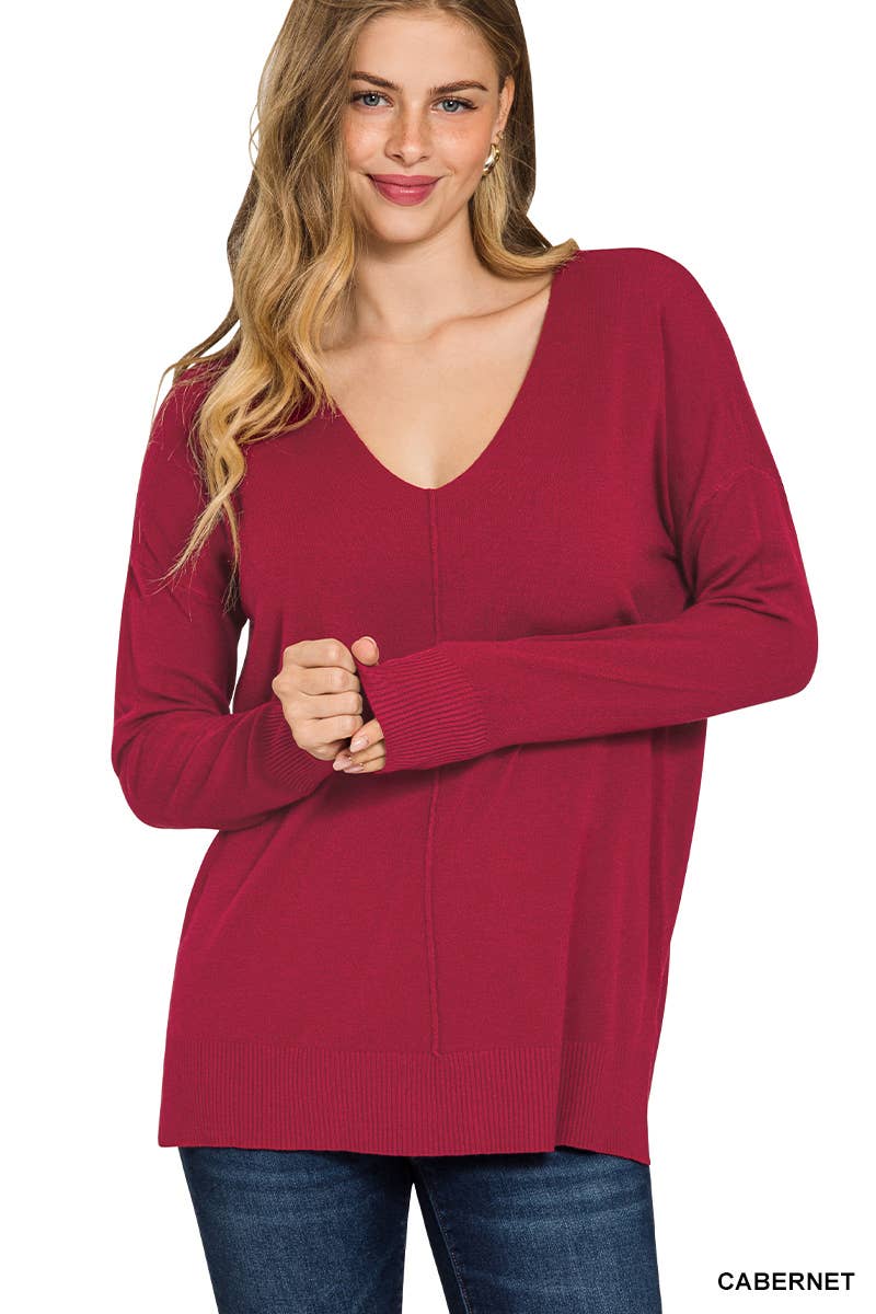 42POPS - Vendita all'ingrosso Maglia larga - Donna - "..._ Maglione con Cucitura Frontale Tinto in Capo"30