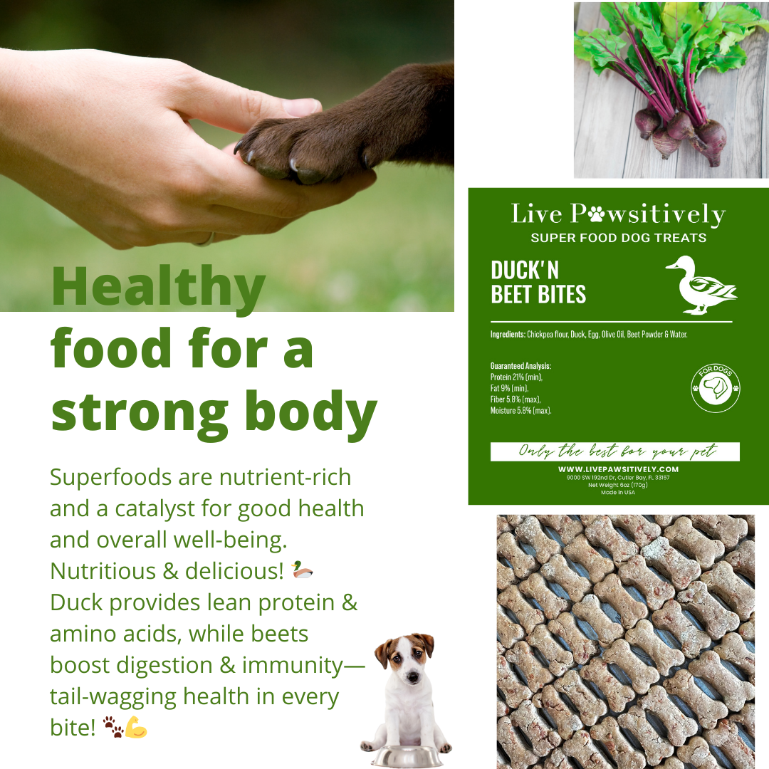Live Pawsitive - Wholesale Pet Treats - Dog - Duck N' Beet Bites ( Superfoods for Dogs)2