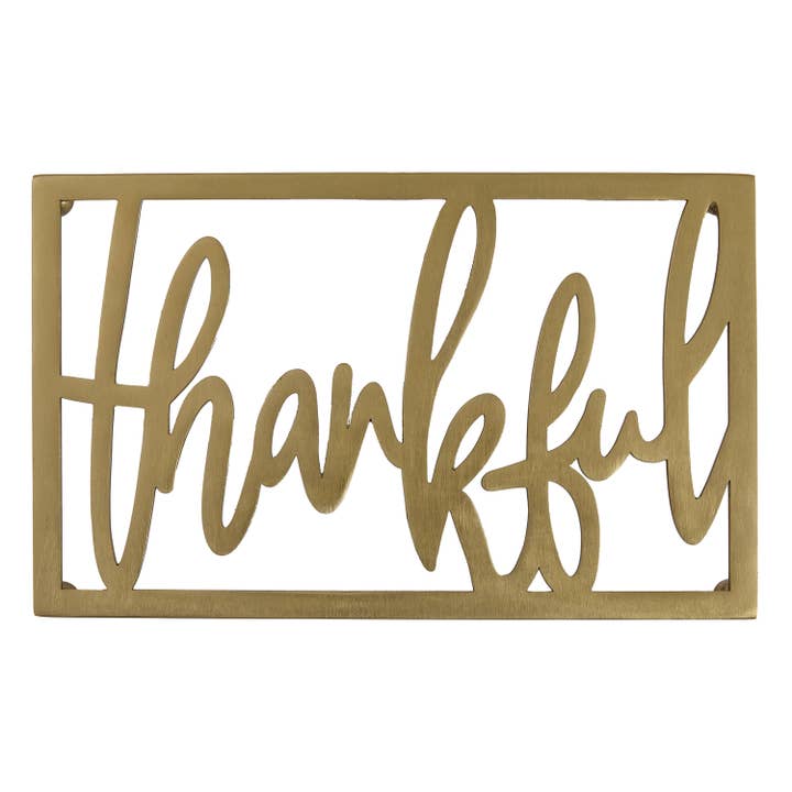 Thankful Metal Trivet for wholesale by Split P