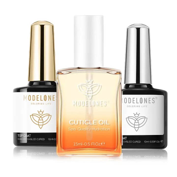 Olio per cuticole con set di top coat e base coat per la vendita all'ingrosso da parte di Modelones