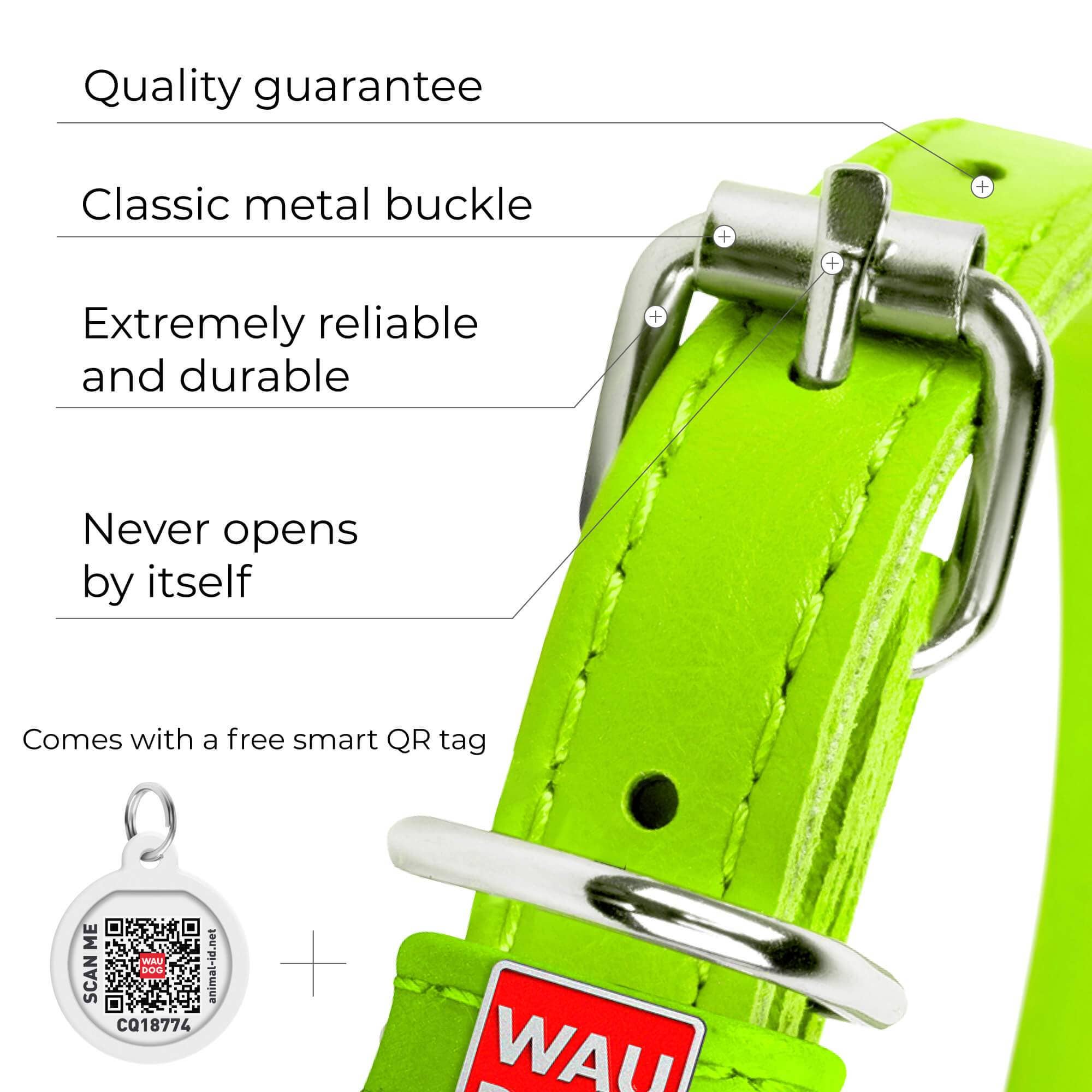WAUDOG - Wholesale Pet Collar - Dog - Glamour Reinforced Rolled Leather Collar With Metal Clasp12