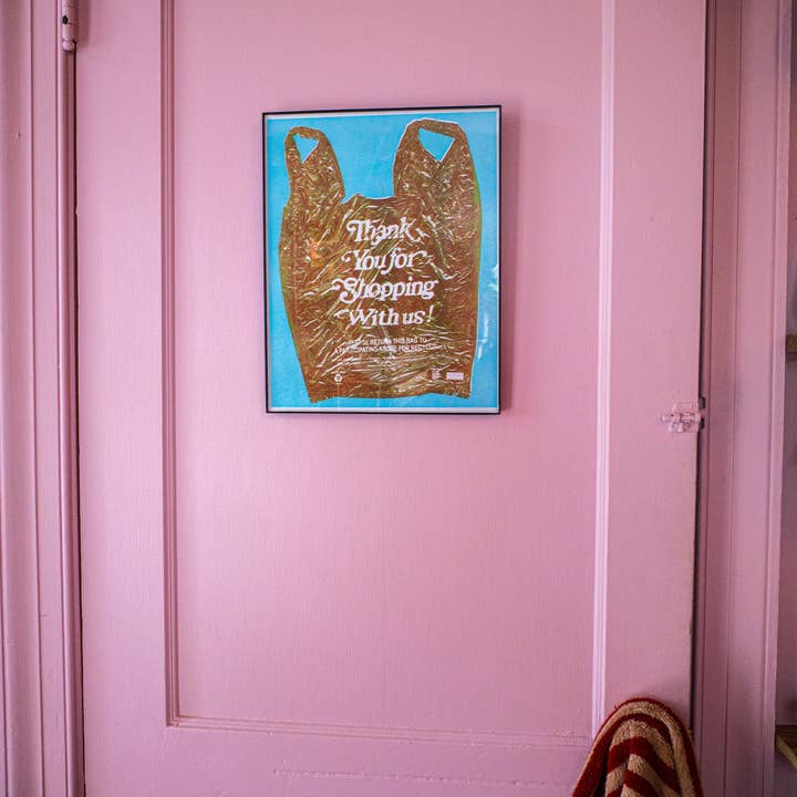 Alex Luciano - Wholesale Art print - Thank You Plastic Takeout Shopping Bag Risograph Riso Print2