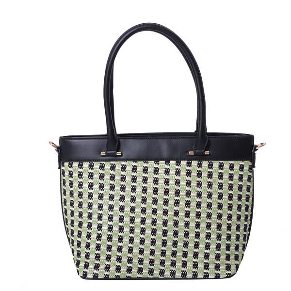 Nima Accessories Inc – wholesale Tote bag – Women's – Ladies Faux Leather Straw Fashion Tote Handbag2