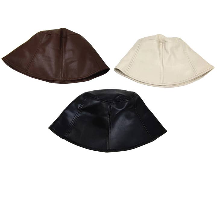 Women's Pu Bucket Hat HT3104-3 (3PC) for wholesale by TAPA fashion