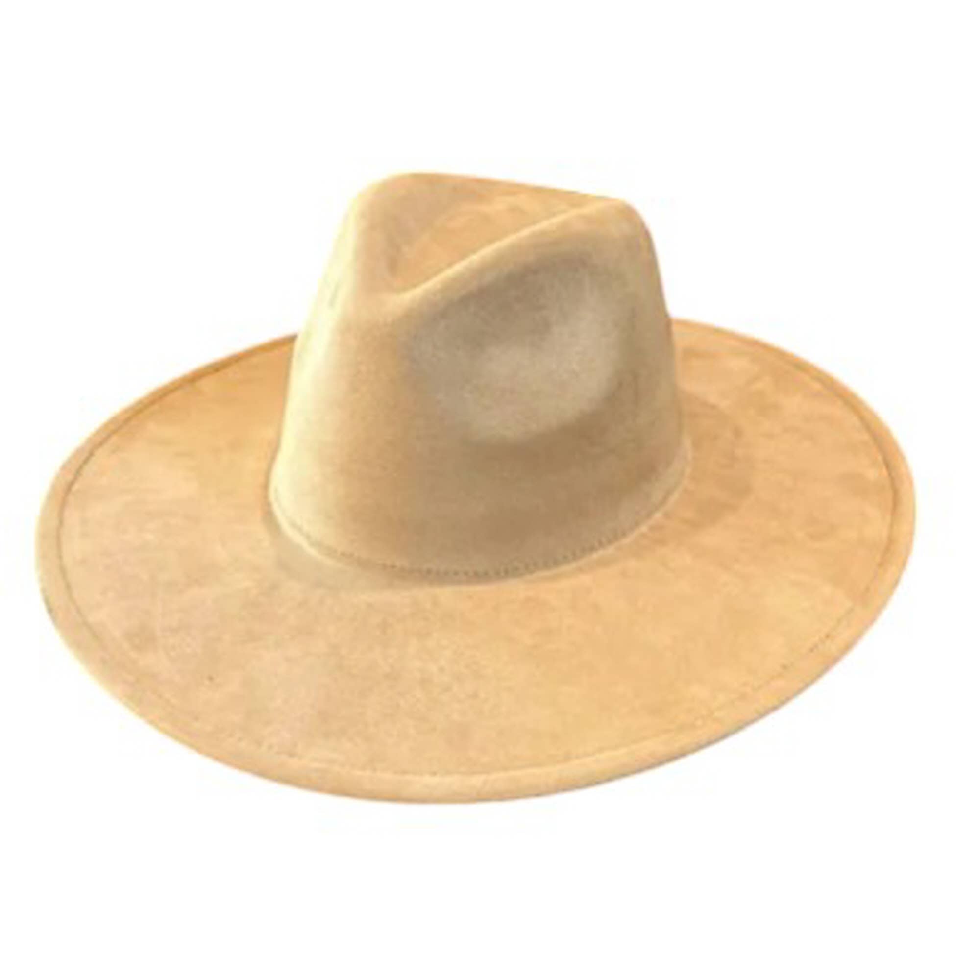 Portia Hat - Venta al por mayor Sombrero fedora - Unisex - Sombrero Panamá clásico de ante vegano con ala ancha5